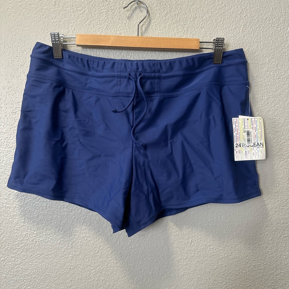 24 & Ocean Swimwear Solid Shorts with underwear attached. NWT